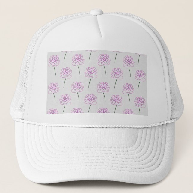 pink peonies trucker hat (Front)