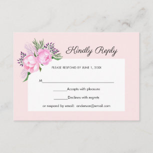 Pink Peonies Watercolor   RSVP