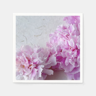 Pink peonies with room for text napkin