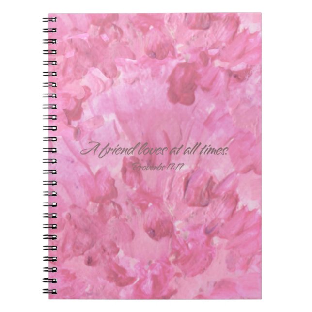 Pink Peony-A Friend Loves Spiral Notebook (Front)
