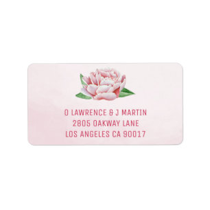 Pink Peony Address Labels