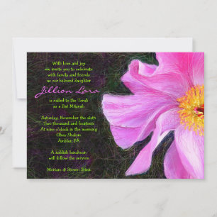 PINK PEONY Bat Mitzvah Invitation