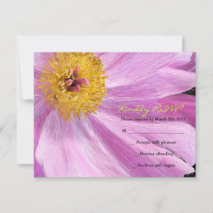 PINK PEONY Bat Mitzvah Invitation RSVP Reply Card
