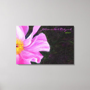 PINK PEONY Bat Mitzvah Sign-In Board Canvas Print