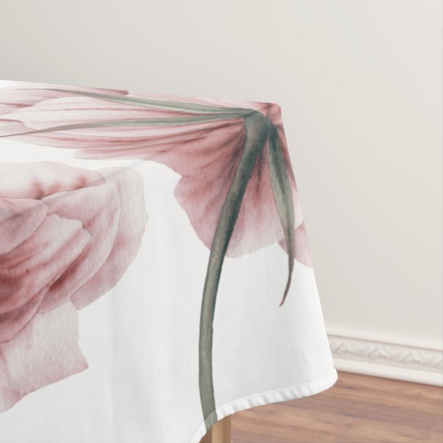 Pink Peony,beautiful,hand painted peony,modern,chi Tablecloth (In Situ)