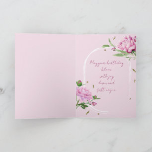 Pink Peony Birthday Folded Greeting Card
