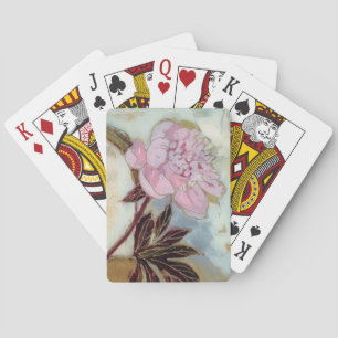 Pink Peony Blossom Playing Cards