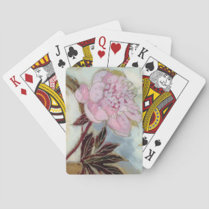 Pink Peony Blossom Playing Cards