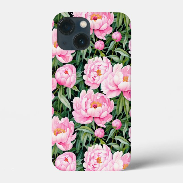 Pink Peony Blossoms on a Leafy Background  Case-Mate iPhone Case (Back)