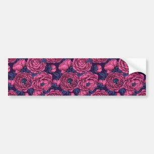 Pink peony bouquet bumper sticker