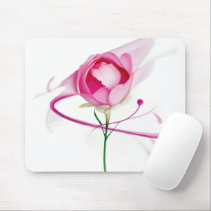 Pink Peony Bud Abstract Painting Mouse Pad