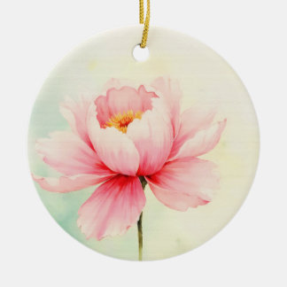 Pink Peony Ceramic Ornament