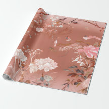 Pink Peony Chinoiserie Wrapping Paper