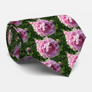 Pink Peony   cottage farmhouse floral garden Tie