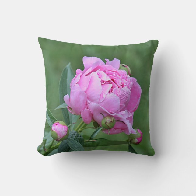 Pink peony cushion (Front)