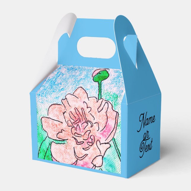 Pink Peony Favour Box (Front Side)