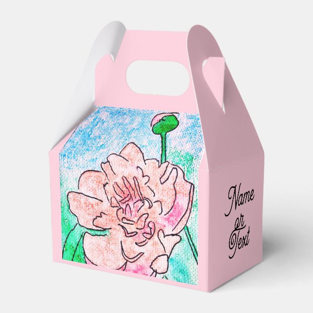Pink Peony Favour Box (Front Side)