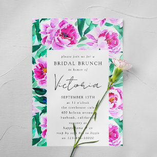 Pink Peony Floral Bridal Shower Invitation