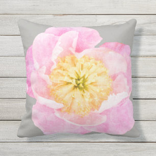 Pink Peony Floral Cushion