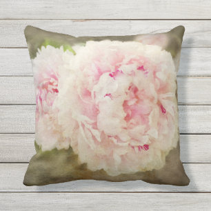 Pink Peony Floral Cushion