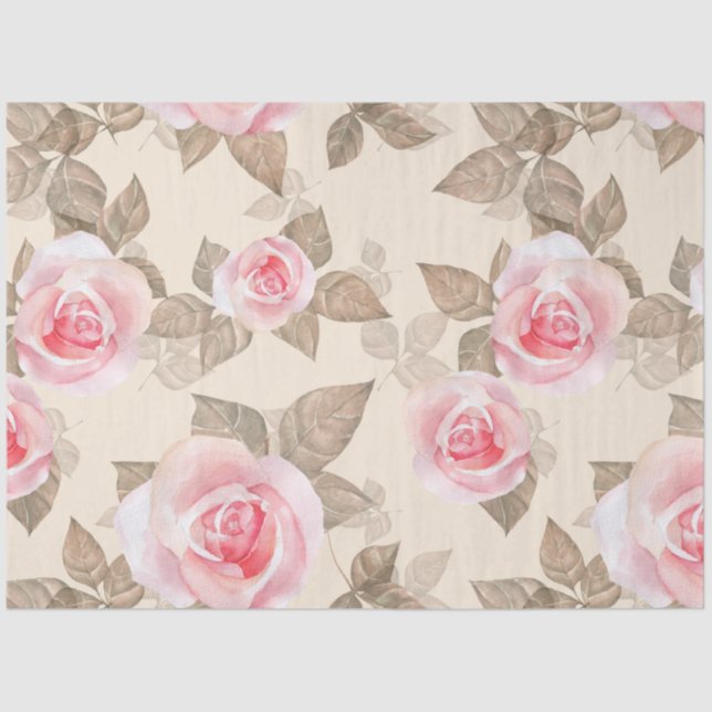 Pink peony floral decoupage  tissue paper (Front)