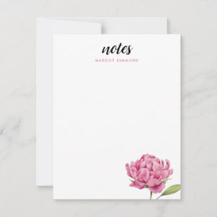 Pink Peony Floral Modern Card