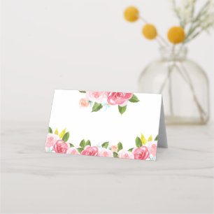 Pink Peony Floral Place Cards