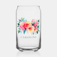 Pink Peony Floral Watercolor Bridal Shower Custom