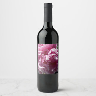 Pink Peony Floral Wine Bottle Label