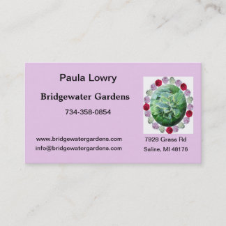 Pink Peony Flower Business Card