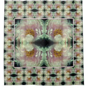 Pink Peony Flower Centre Pattern    Shower Curtain