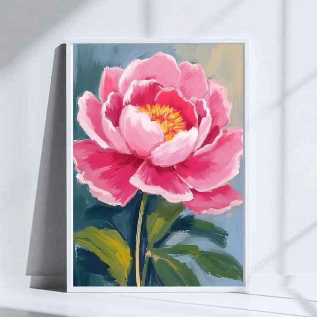Pink Peony Flower Watercolor Painting Poster (Creator Uploaded)