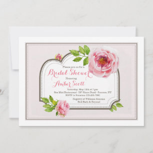 Pink Peony Frame 4 Invitation
