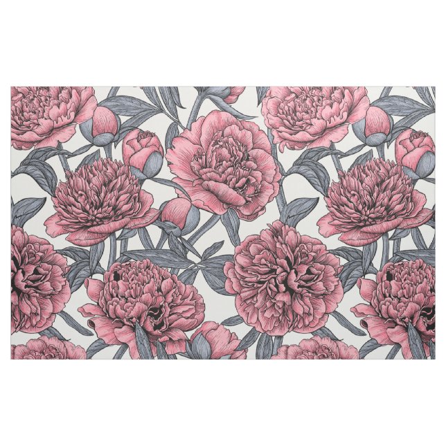 Pink peony garden fabric (Fat Quarter)