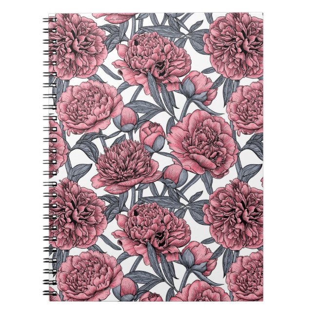 Pink peony garden notebook (Front)
