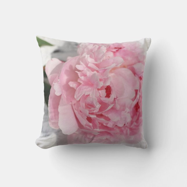 Pink peony, garden pillow (Front)