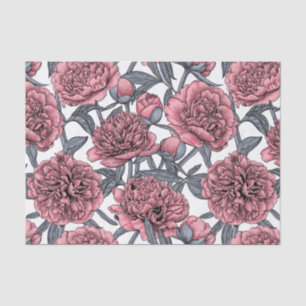 Pink peony garden tissue paper