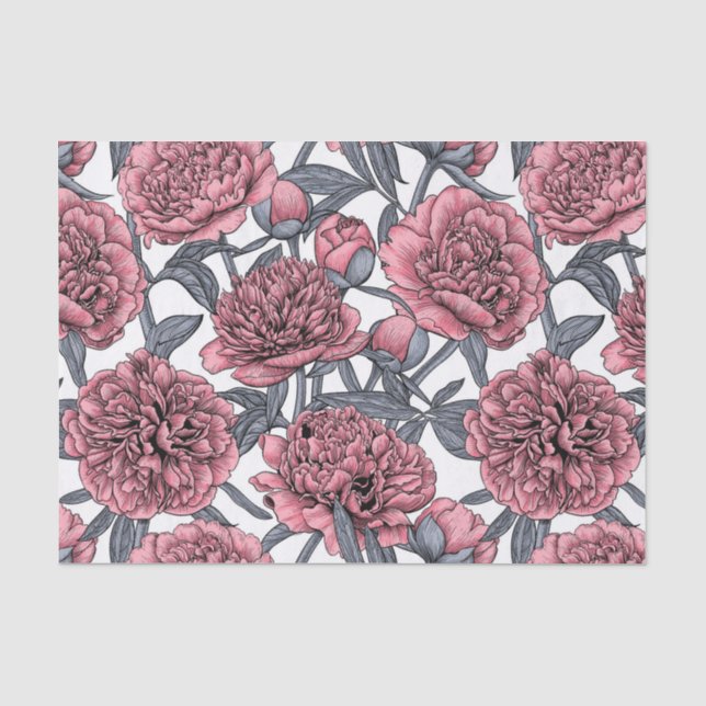 Pink peony garden tissue paper (Front)