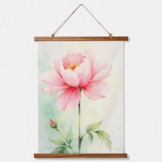 Pink Peony Hanging Tapestry