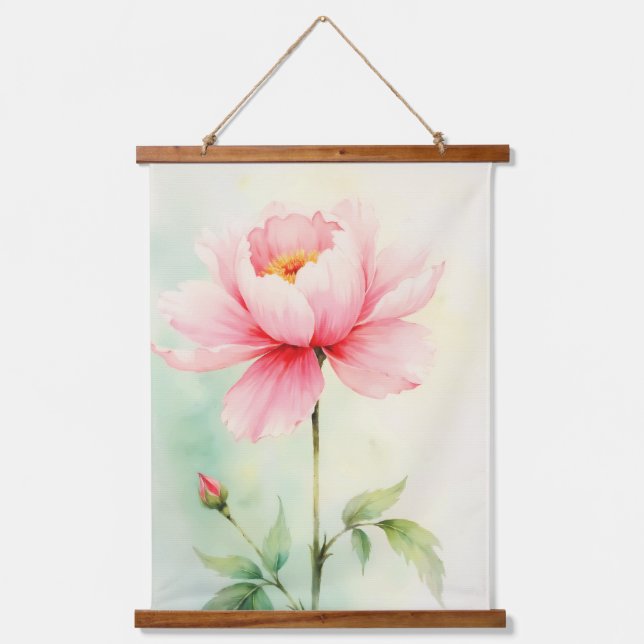 Pink Peony Hanging Tapestry (Front)