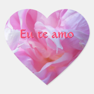 Pink Peony Heart Stickers