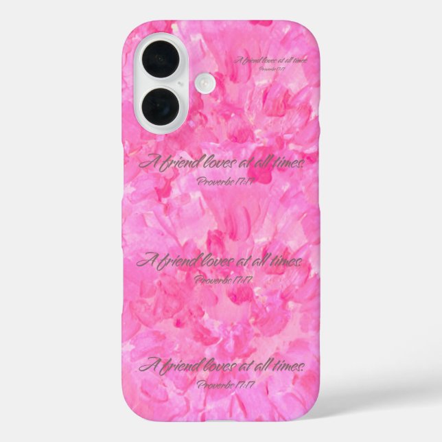 Pink Peony iPhone Case-A Friend Loves At All Times Case-Mate iPhone Case (Back)