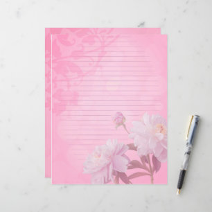 Pink peony lined journal scrapbook page