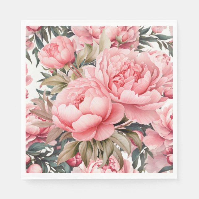 Pink Peony  Napkin (Front)