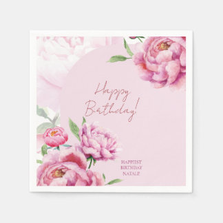 Pink Peony  Napkin