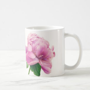 Pink peony on mug