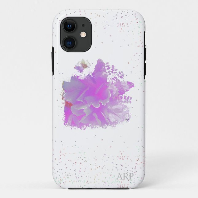 *~* Pink Peony Painting Art Butterfly AR3 Case-Mate iPhone Case (Back)