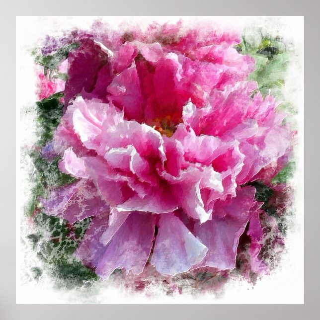 *~* Pink Peony Painting Artistic Impressionism AR1 Poster (Front)
