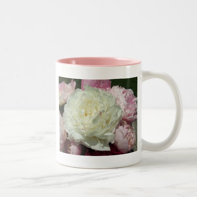 Pink Peony Peonies Floral Mug (Right)