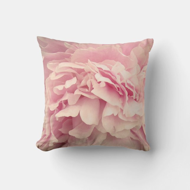 Pink Peony Petals Cushion (Front)